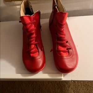 Red High-Top Leather Boots.men size 10.5 women10
